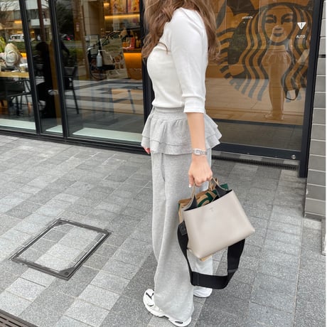 Frill sweat pants(Gray)
