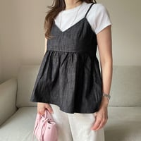 Denim flare camisole(Black)