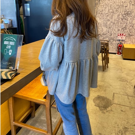 Balloon sleeve pullover (Gray)