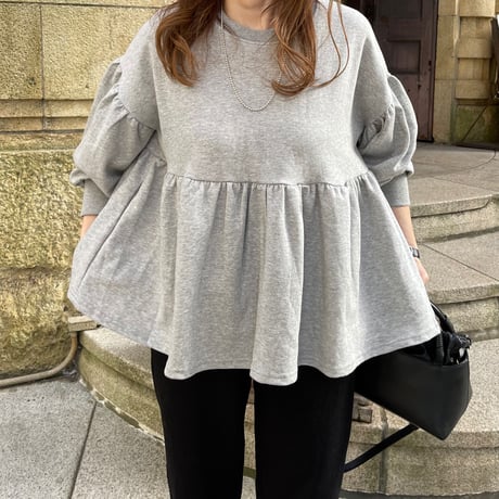 Balloon sleeve pullover (Gray)