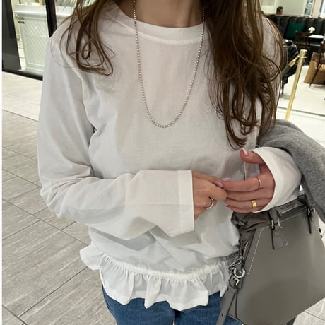 Frill gather cutsew(White)