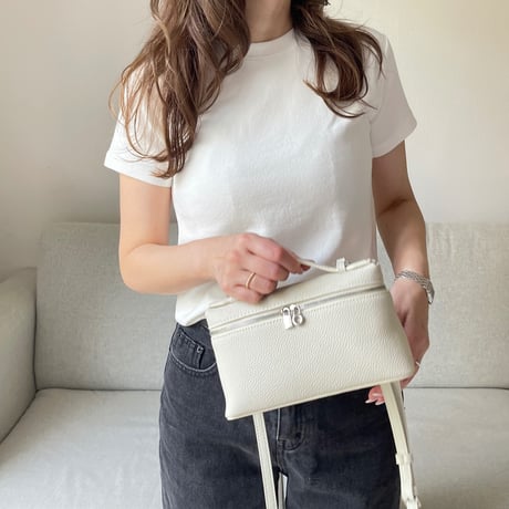 Leather mini sholder bag(Ivory)