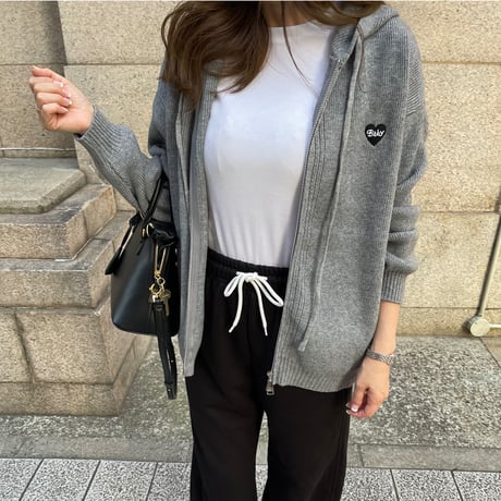 Heart knit foodie (Gray)