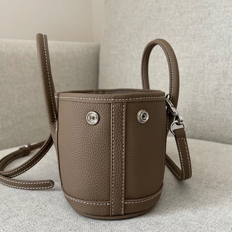 Leather mini tote bag(toupe)