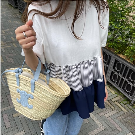 Teard stripe frill tops (White)
