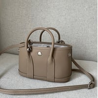 Leather mini tote bag(Greige)