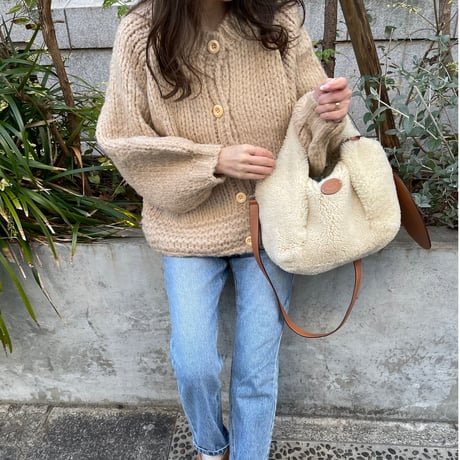 Low gauge volume cardigan(Beige)