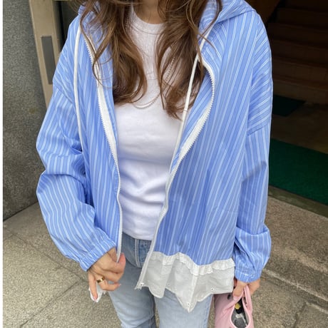 Frill foodie jamper(Blue)