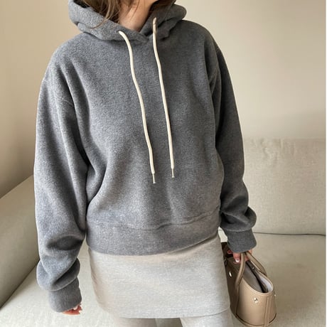 Fluffy foodie pullover(charcoal gray)