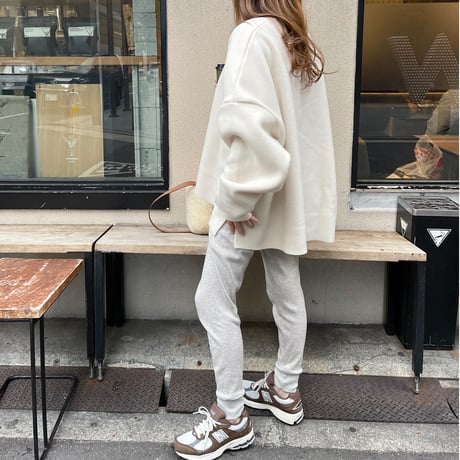 Fleece v-neck pullover(Ivory)