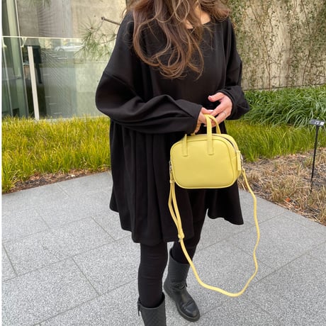 Leather mini square bag(Yellow)
