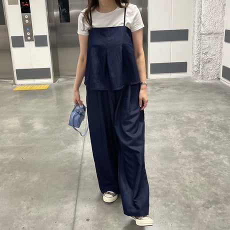 Flare camisole setup(Navy)