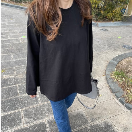 A-line flare t-shirts (Black)