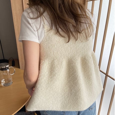 Bouclé knit camisole (Ivory)