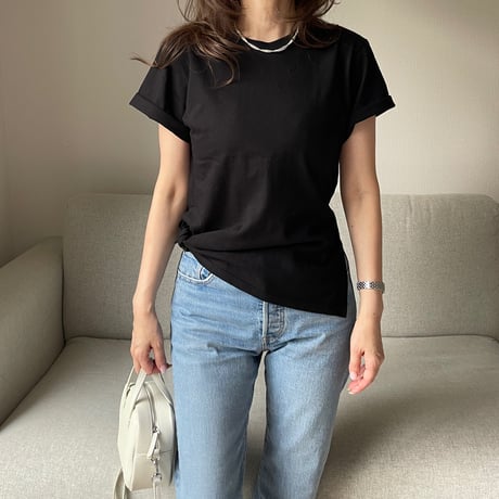 Slit t-shirts(Black)