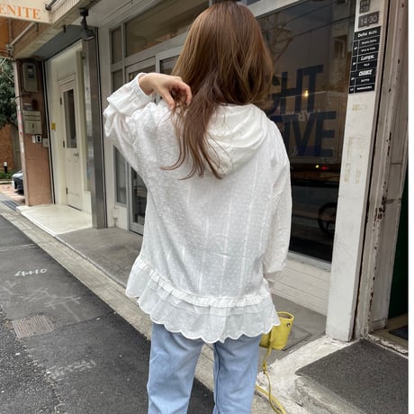Frill foodie jamper(White)
