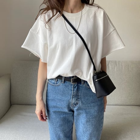 Cropped sweat tops(Ivory)