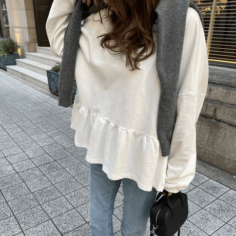 Teard flare sweat(White)