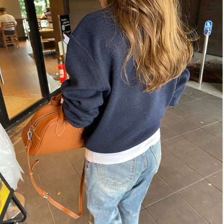 Gold plate basic knit(Navy)