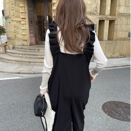 Sholder frill salopetto(Black)