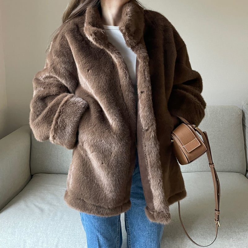 Classical fur jacket(Brown) | K