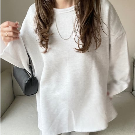 Side cut box pullover(Light gray)