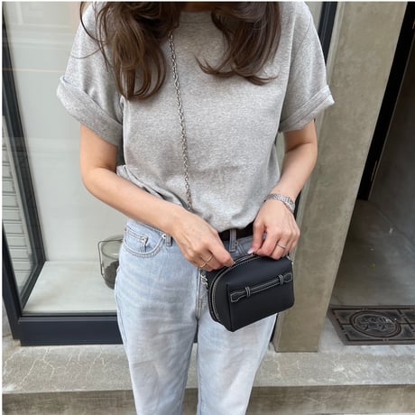 【6月再販】Leather mini pochette(Black)