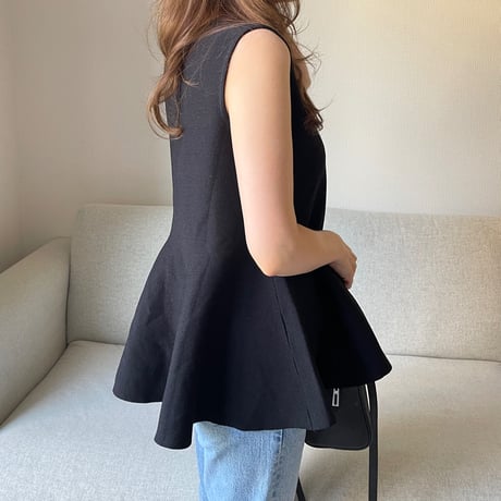 Flare knit pullover(Black)