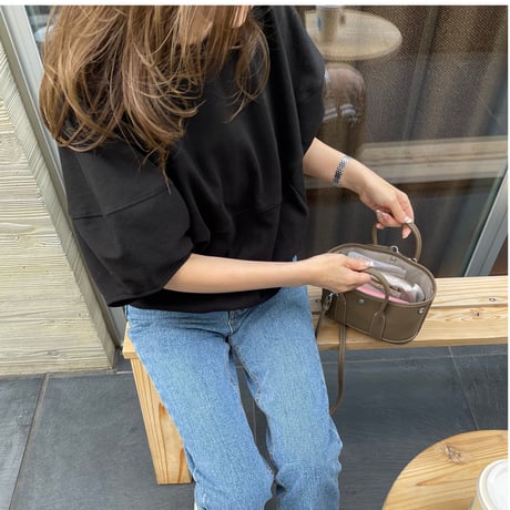 Wide balloon sweat tops(Black)