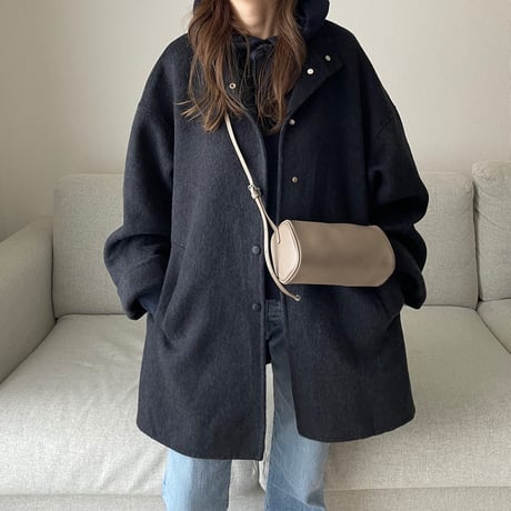 【Hand made】Wool100% Over coat(Black)