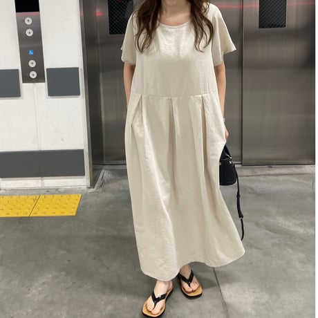 Mellow long onepiece(Beige)