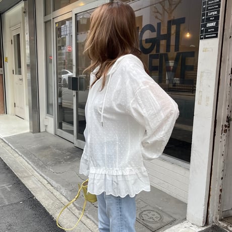 Frill foodie jamper(White)