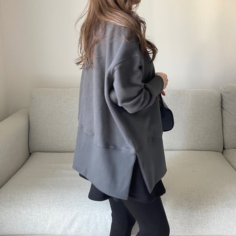 Slit design sweat(Charcoal gray)