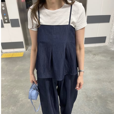 Flare camisole setup(Navy)