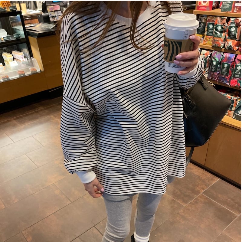 Border long t-shirts(Ivory) | K