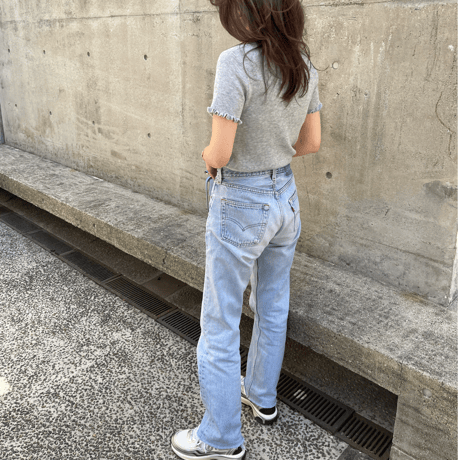 Mellow piping half knit(Gray)