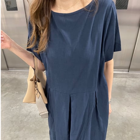 Mellow long onepiece(Navy)