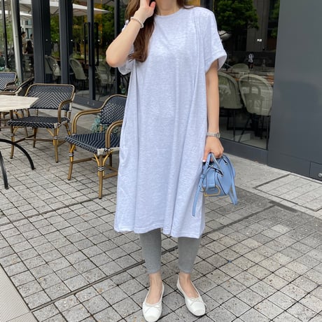 Cotton flare onepiece(Light gray)