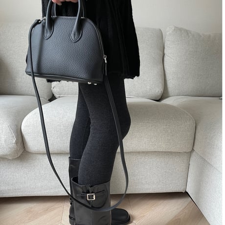 Leather mini sholder bag(Black)