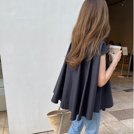 Flare wide tops(Navy)