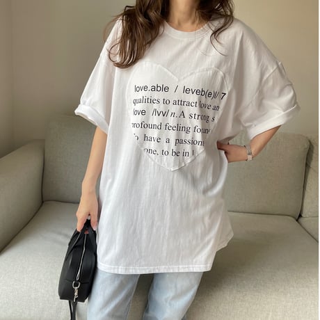 Heart over t-shirts(White)
