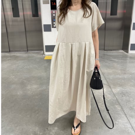 Mellow long onepiece(Beige)