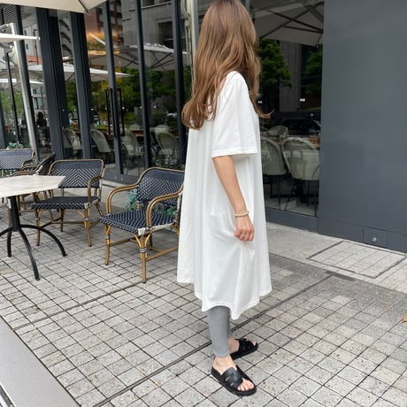 Cotton flare onepiece(White)