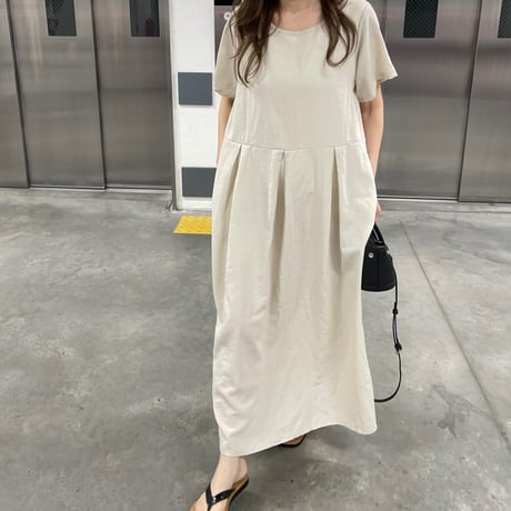 Mellow long onepiece(Beige)