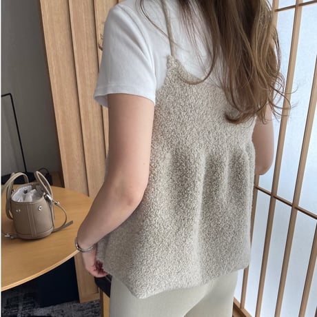 Bouclé knit camisole(Beige)