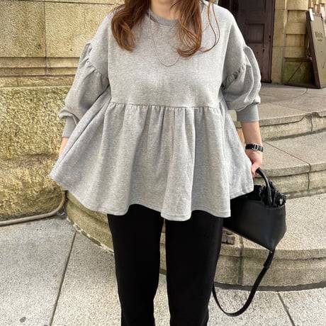 Balloon sleeve pullover (Gray)