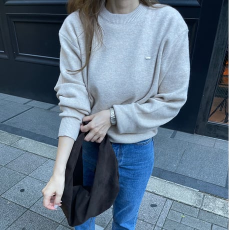 Gold plate basic knit(Beige)