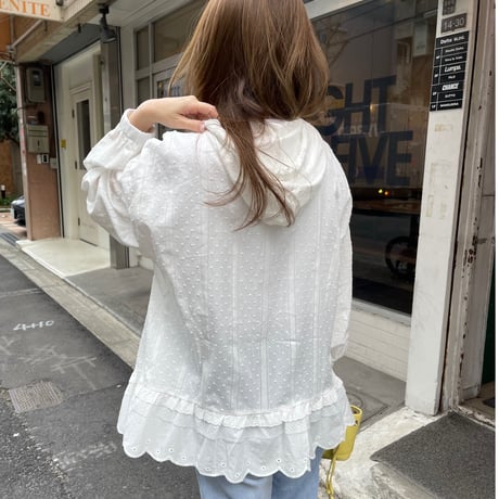 Frill foodie jamper(White)
