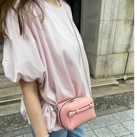 【6月再販】 Leather mini pochette(Pink)