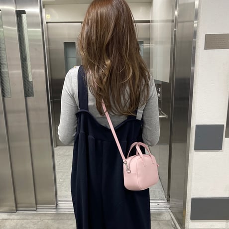 Leather mini square bag(Pink)